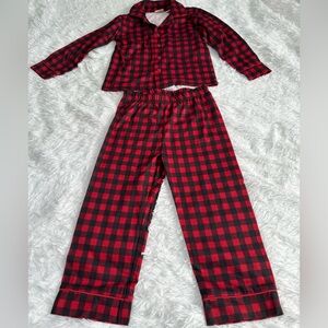 Plaid Kids Pajamas - Red and Black